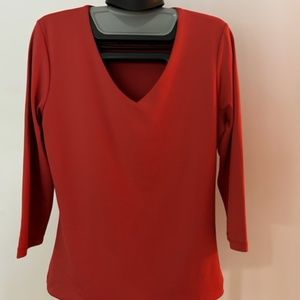 Judy P V Neck 3/4 Sleeve Top